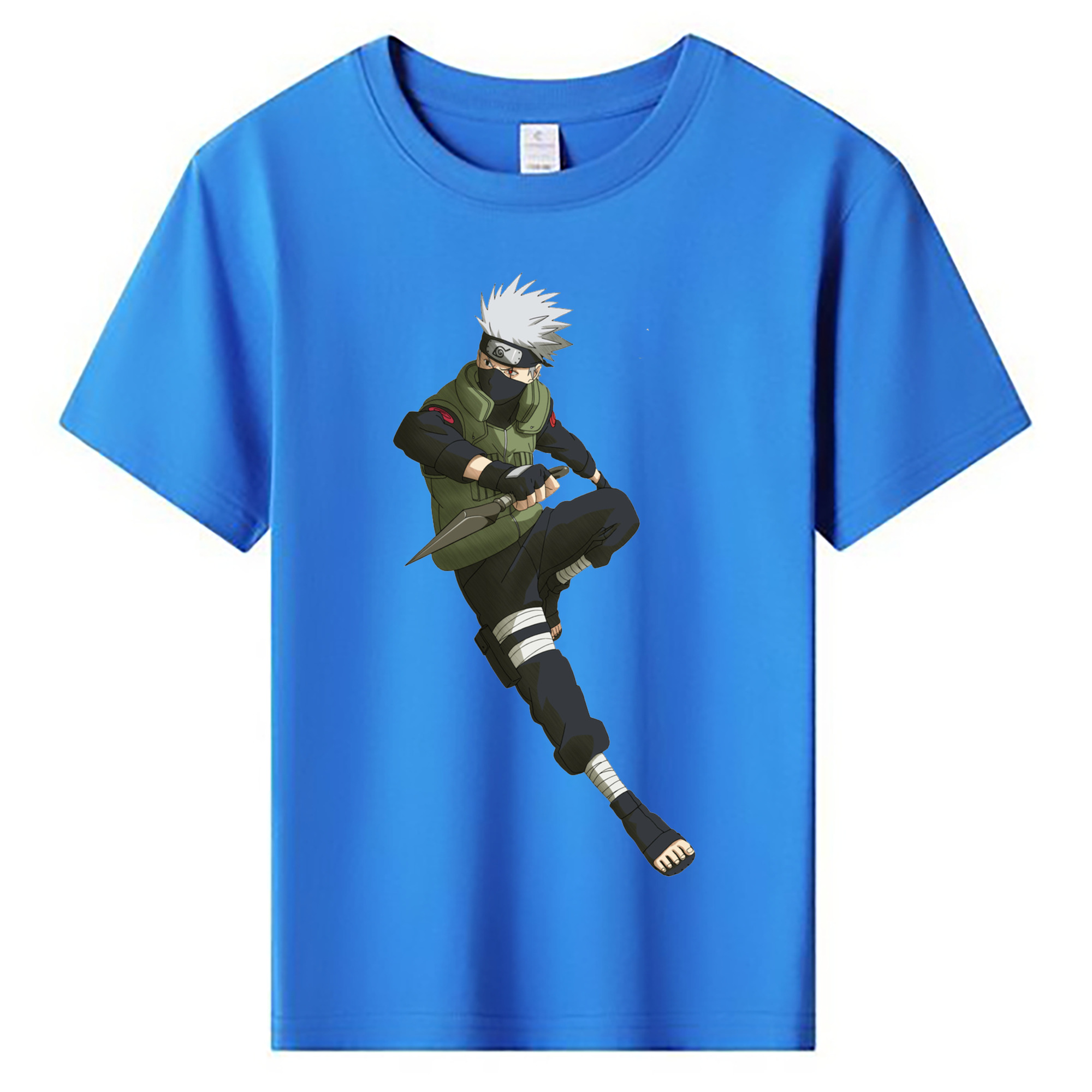 （画像用） NARUTO -ナルト- はたけ カカシ Hatake Kakashi 綿100％キッズTシャツ（フロントプリント）